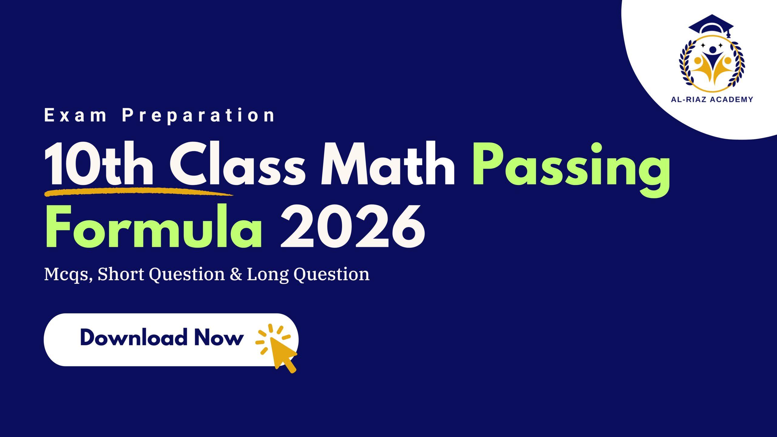 10th class math passing formula 2026