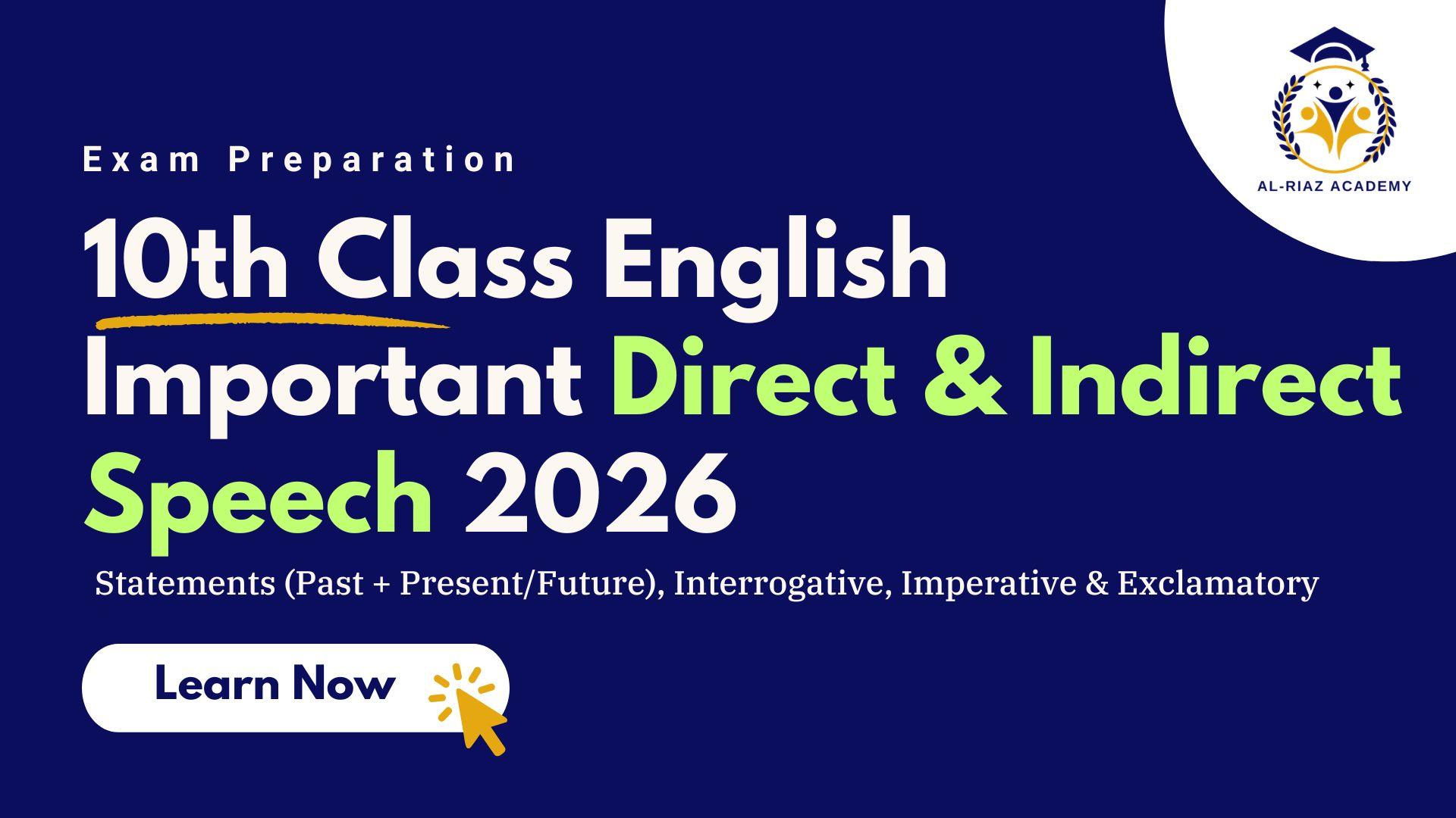 class 10 direct indirect speech