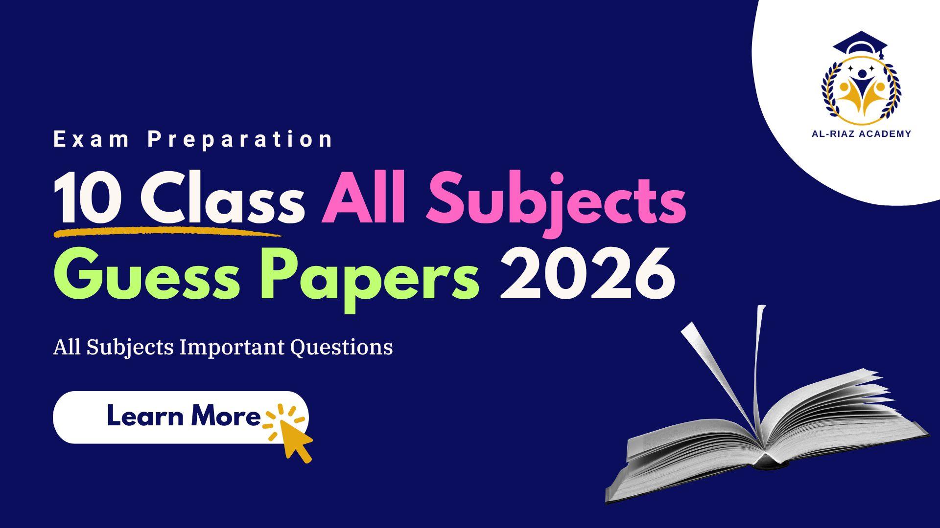 Class 10 Guess Papers 2026