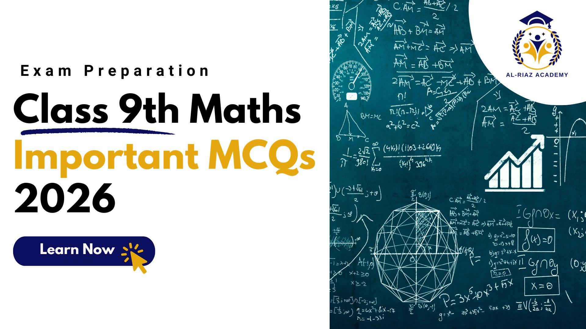 9th Class Math MCQs PDF