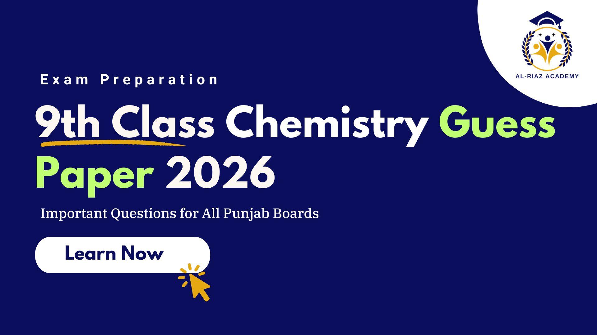 Class 9 Chemistry Guess Paper 2026