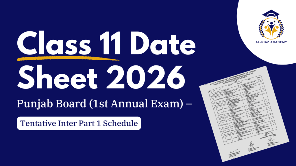 Class 11 Date Sheet 2026
