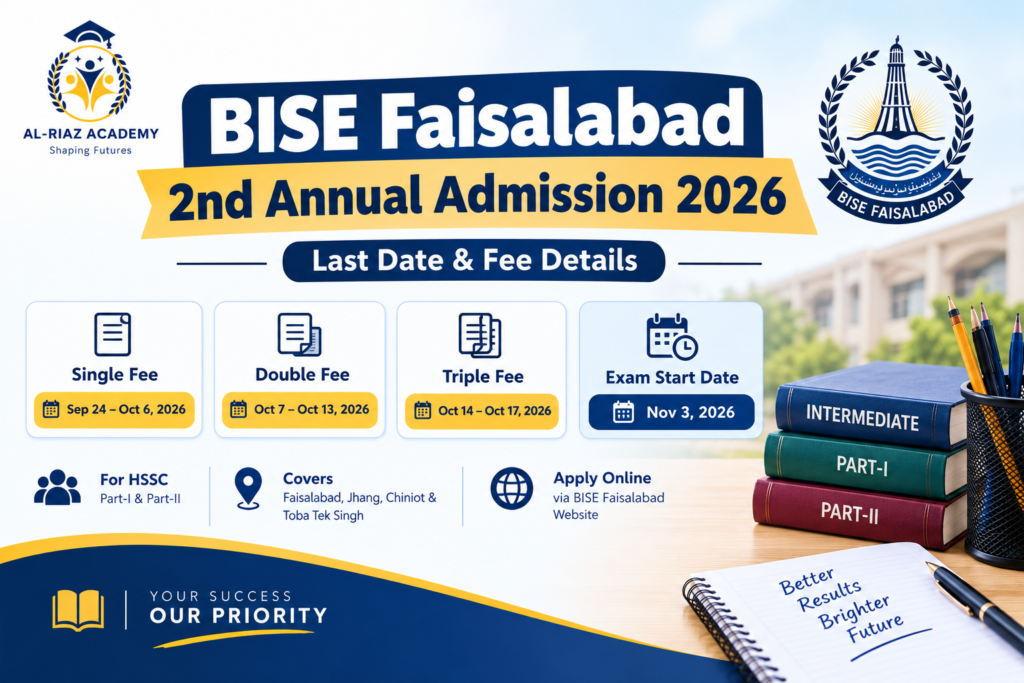 BISE Faisalabad 2nd Annual Admission 2026
